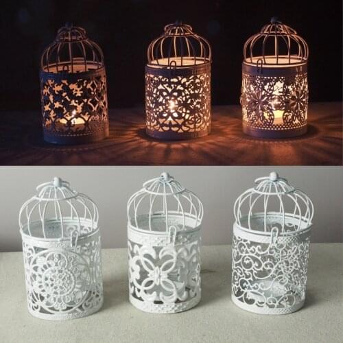 Christmas Decoration Hollow Holder Candlestick Tealight Hanging Lantern Bird Cage Vintage Wrought New
