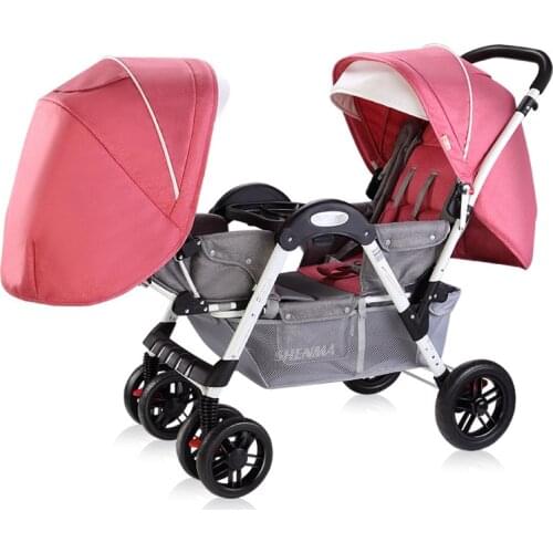 Foldable Twin Baby Stroller Double Baby Can Sit and Lay Light Folding Stroller Baby Twin Strollers Car Seat Stroller For Twins