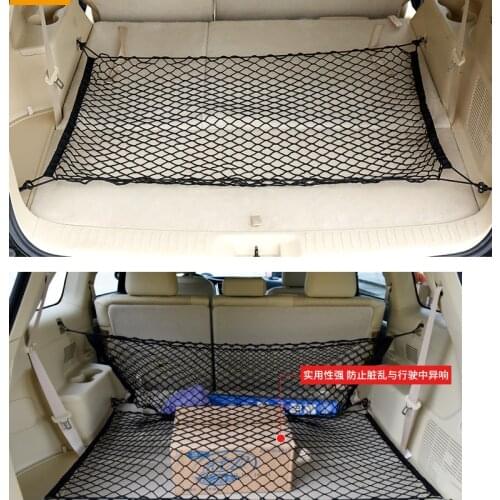 Universal Car Seat Back Storage Mesh Net Bag 90cm*65CM Car Styling Luggage Holder Pocket Sticker Trunk Organizer