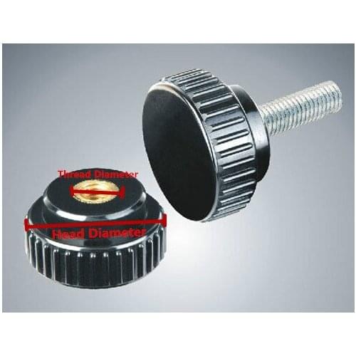 6mm Diameter Female Thread Black Plastic Screw On Type Star Knob for machine