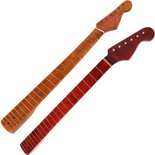 Vintage Maple Electric Guitar Neck 21 Frets Fingerboard Fretboard for S T Strat Drop Shipping