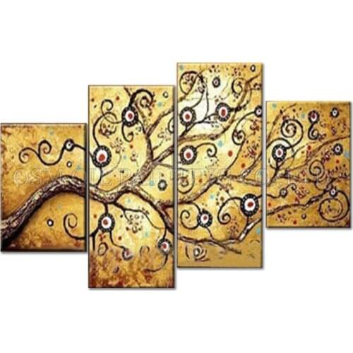 Top Artist Team Supply High Quality Modern Abstract Gold Tree Oil Painting on Canvas Abstract Tree Painting for Wall Art Picture