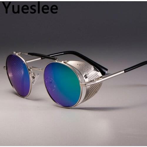 Yueslee Zonnebril Heren Retro Punk Luxury Sunglasses Men Women Fashion Shades Uv400 Vintage Glasses Zonnenbrillen Heren