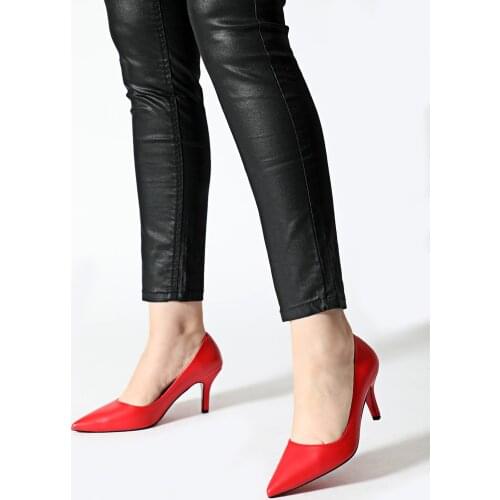 ALTINAYAK Women Red Mirrored Heel Pointed Classic High-Heeled Shoes