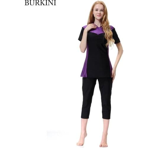Women Hijab Hot Modest Burkinis Islamic Swimwear Islamic Swimsuit Muslim Swimming Beachwear Short Sleeve Flat Shorts Round