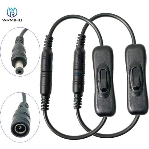 1Pcs Light Switch DC 12V Female Male Power Cable 5.5x2.1mm DC Connector ON/OFF Switchs For 5050 LED Strip Light Bulb Lamps
