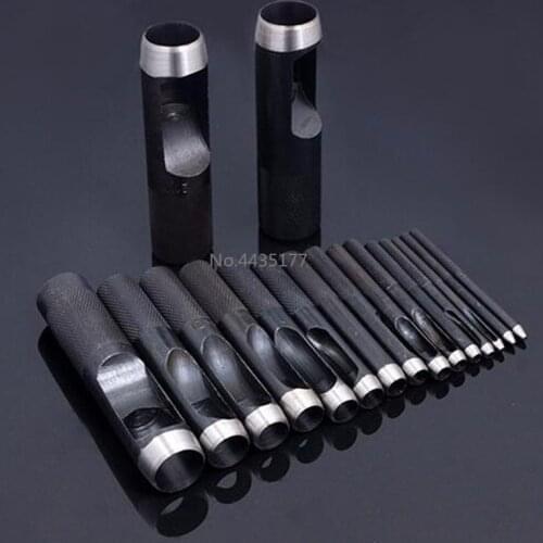 10pcs 1-10mm Hand-made DIY leather material belt puncher round puncher black puncher leather puncher