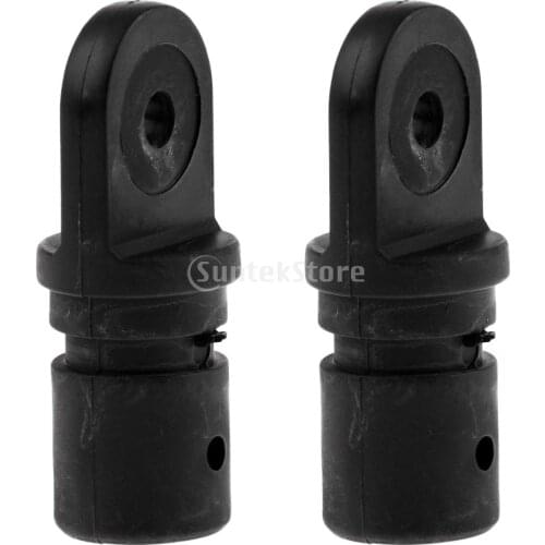 2 Pieces Black Nylon Marine Boat Bimini Top Fitting 22mm 7/8' Tube Inside Eye End Hardware Accessories
