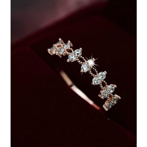 2018 Decalite CZ Lace Flower Ring Gold Color Women Fashion Style Knuckle Ring Midi Finger Rings Bijoux Bagues Femme Jewelry