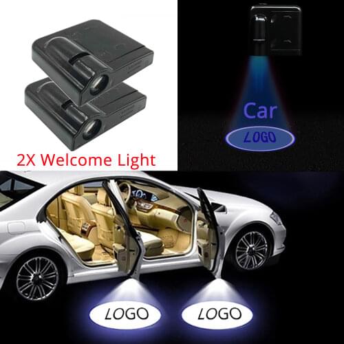 2X Car Door RGB Logo Welcome Lamp Universal Atmosphere Car Light DC 5V Decorative Lights Laser Light Wireless Projector Lighting