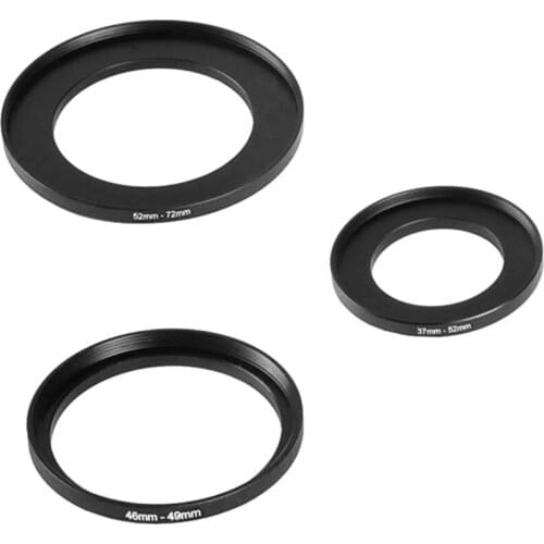 37mm-52mm 37-52 mm 37 to 52 Step Up Lens Ring Adapter Filter Metal Black Y3ND