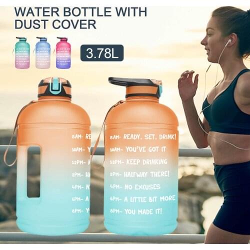 Water Bottle 1Gallon 3.78L With Straw Plastic Large Capacity GYM Fitness Tourism BPA FREE Sports Bottles Fitness Sport Water Jug