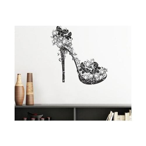 Pink Heels Butterfly Wall Decorative Stickers for Bedroom Girls Room Sofa Background Wall Layout Adding To The Mess and Warmth
