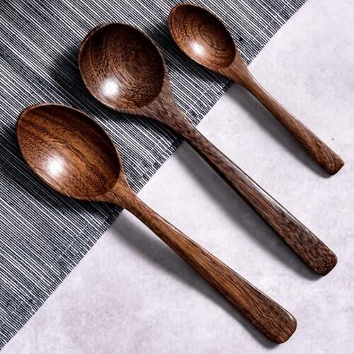 Long Handle Stirring Teaspoon Wooden Spoon Kitchen Cooking Utensil Eco Friendly Catering Soup Scoop