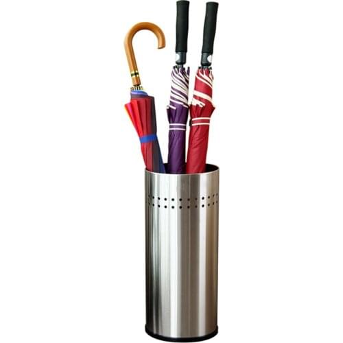 Stainless Steel Umbrella Holder Home Organizers Storage Bucket Umbrella Stand Rack for Hotel Lobby Office mx11011429