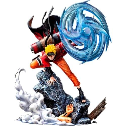 Naruto Shippuden Anime Figure Action Uzumaki Uchiha Battle Statue Sasuke Figma 36cm Model Desktop Collection Toys For Kid Gift
