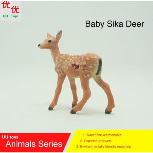 Hot toys:Baby Sika Deer simulation model Animals kids toys children educational props