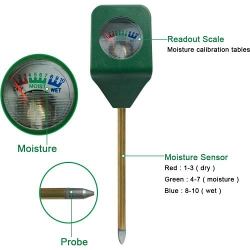 Soil Moisture Tester Humidimetre Meter Detector Garden Plant Flower Testing Tool Mini Garden Flower Plant Analyzer Hygrometer