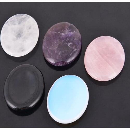 Natural Stones Pink Quartz Cabochon Charms Loose Beads for massage No Hole for Women Men Reiki Healing Jewelry J173- J177