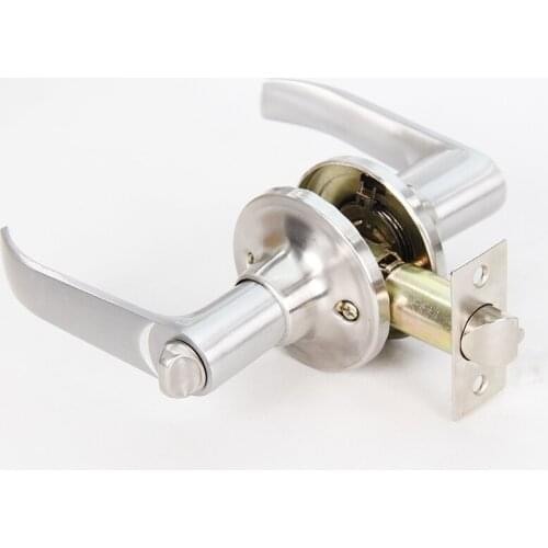 Round Door Handle Door Knobs Lock Stainless Steel Entrance Passage Door Lock for Bedroom Living Room Bathroom