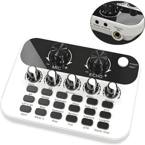 V12 Microphone Sound Card Live Mixer Sound Effect Processor Microphone Mic Accessories Live Audio Equipment for PC Smart Phones