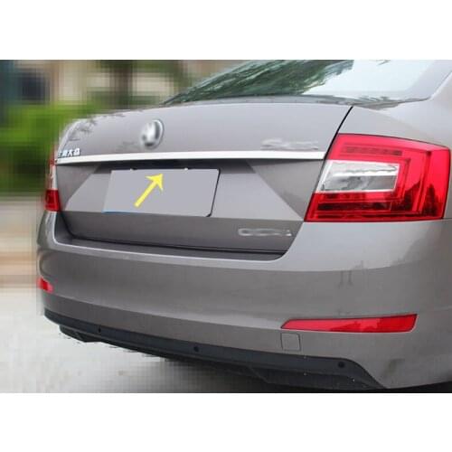 Stainless steel rear door trunk cover trim tailgate garnish molding strip For Octavia A7 2015 2016