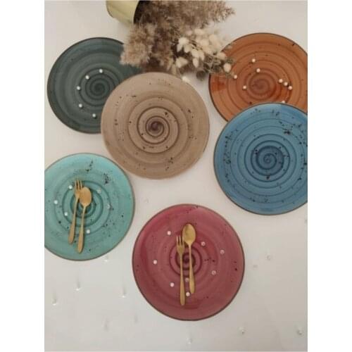 Serving Plate Kit Rainbow Model 6 Pcs Elegant Special Design Guest Evening Dinner Breakfast Beautiful Appearance Plates