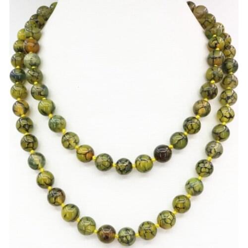 Yellow dragon long chain necklace 8mm 10mm natural carnelian stone agat round beads Chinese ethnic style jewels 36inch B3208