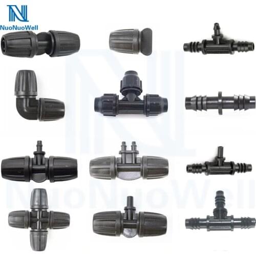 NuoNuoWell 5Pcs-Pack 8/11 9/12mm Lock Nut Hose Pipe Connector Watering Adapter Joiner Tee Tubing Fittings Reducer Air Fuel Water