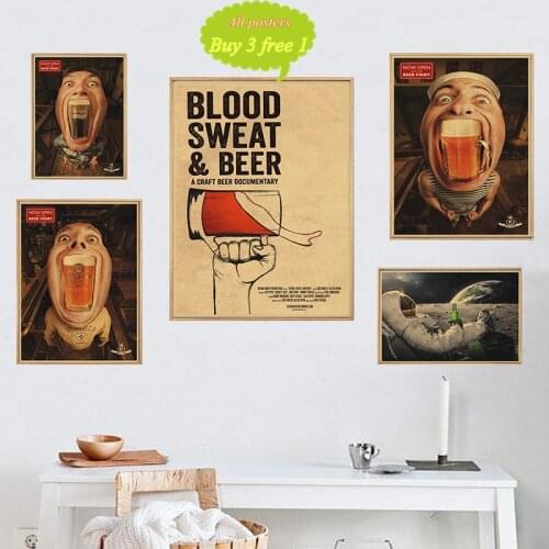 Beer Retro poster Home Furnishing decoration Kraft Poster Drawing Painting Wall stickers