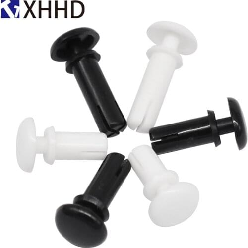 R4 Black White Nylon R Type Expansion Rivet Nut Buckle Clip Plastic PC Board Fan Rivet Hole Diameter 4.1mm