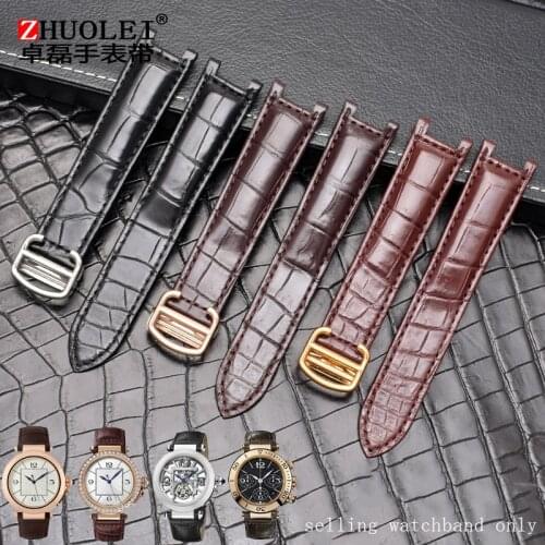 16mm 18mm 20mm 21mm concave dermal watch strap alligator leather watch strap for Pasha PASHA series folding b