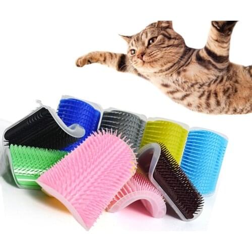 Pet cat Self Groomer Grooming Tool Hair Removal Brush Comb for Dogs Cats Hair Shedding Trimming Cat Massage Device with catnip