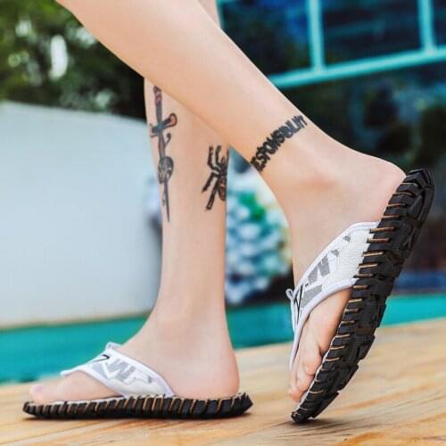 Stylish Shoes For Men Flip Flops Leather Stylish Shoes Mens Flip-flops Men Fashion Sandals Summer Slippers Flipflops Man 45