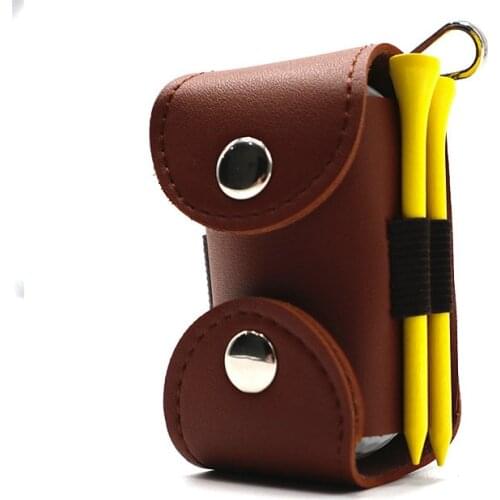 Cowhide Leather Golf Bag Mini Golf Belt Bag Hanging Golf Box Golf Accessories Carrier Pouch Bag Storage Case