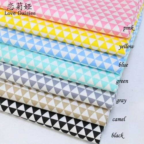 100% cotton twill cloth geometric nordic wind tri-angle fabrics for DIY kids bedding cushions clothes handwork quilting crafts