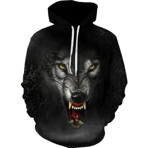Wolf Printed Hoodies Men 3d Hoodies Brand Sweatshirts Boy Jackets Quality Pullover Fashion Tracksuits Animal Streetwear Out Coat