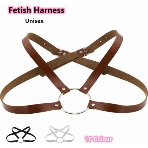 Unisex Bdsm Leather Body Bondage Cage Adjustable Strap of Sexual Chest Harness for Fetish Rave Gay Belts Erotic Punk Costumes