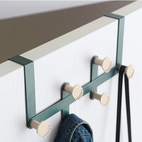 Behind The Door Hanger Free-Punch Storage Rack Coat Hat Organizer Mounted Wall Hanger Bathroom Door Hook Rack Home Organizer