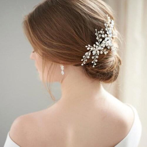 Vintage Silver Bridal Hair Accessories Bride Headwear Shiny Crystal Hair Comb for Women Elegant Banquet Wedding Accessories