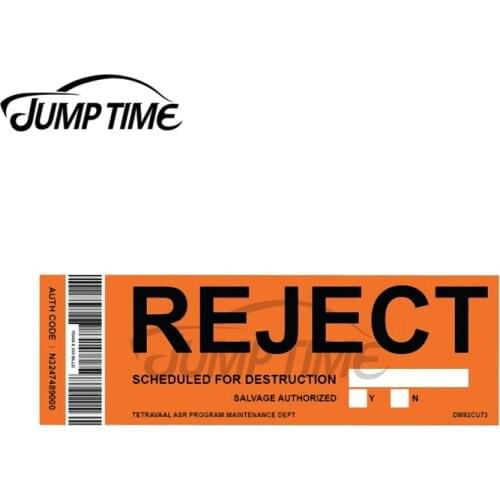 JumpTime 13 x 4.2cm REJECTED Car Stickers VAN ATV Occlusion Scratch Waterproof Surfboard Window Graphics Decal Vinyl Decoration
