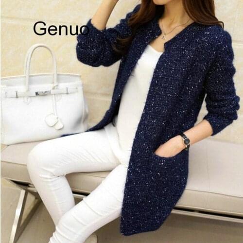 Knitted Cardigans Autumn Winter Women Casual Long Sleeve 2020 New Crochet Ladies Sweaters Fashion Tricotado Cardigan