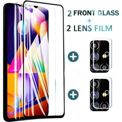 4 in 1 Full Cover Tempered Glass For Samsung Galaxy M31S Screen Protector For Samsung M31S Camera Glass For Samsung M31S M31 S