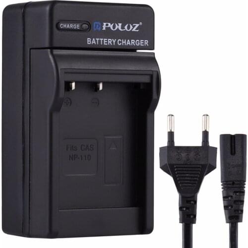 PULUZ EU Plug Battery Charger with Cable for Casio NP-110, EX-Z2000 Battery