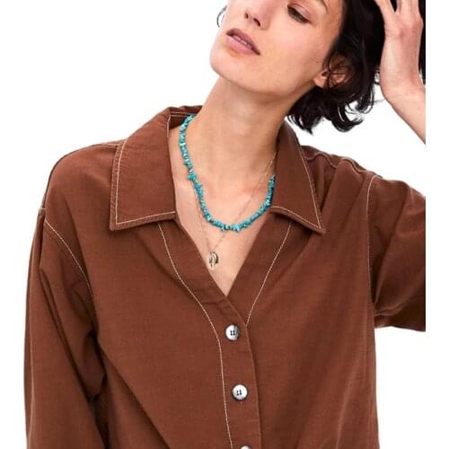 Boho Natural Stone Chips Seed Beads Strand Necklace Women Collar Natural Crystal Quartz Stone Choker Jewelry Gifts Wholesale