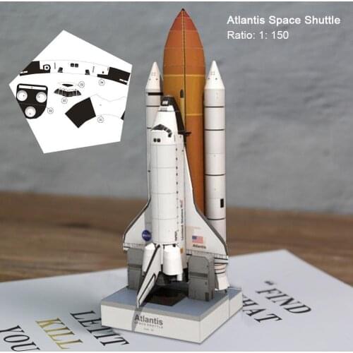 1:150 Space Shuttle Atlantis Space Rocket DIY 3D Paper Card Toys Building Sets Model Toys Construction Educational Model D0S0