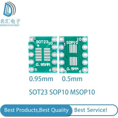10PCS SOT23 MSOP10 SOP10 UMAX to DIP10 Transfer Board DIP Pin Board Pitch Adapter