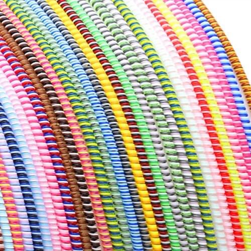 2020 1.4M Cable Winder Wire Protection Case Data Line Protection Spring Rope Twine for IPhone Android USB Cover Cord Protector