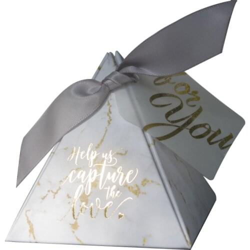 30pcs Triangular Cute gift box Pyramid gift box wedding favors and gifts candy box wedding gifts for guests wedding decoration