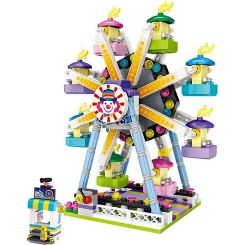 609pcs Playground Model Building Blocks Compatible Childrens Intelligence Educational Toys Ferris Wheel Girls Birthday Gifts